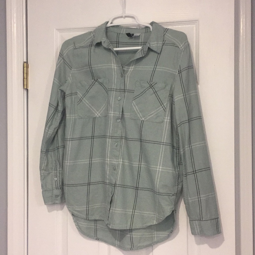 Plaid button down shirt